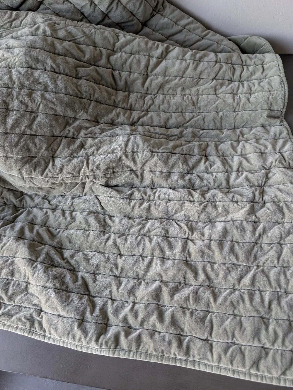 Threshold King Cotton Shell Channel Quilted Comforter Olive Green Comforter